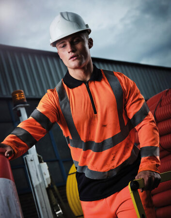 Pro Hi Vis Poloshirt LS Regatta High Visibility TRS192