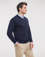 Mens V-Neck Knitted Pullover Russell Collection 0R710M0